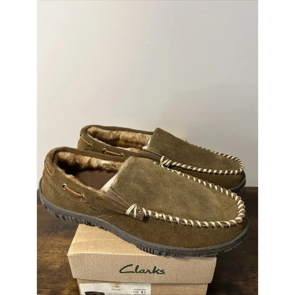 NEW Clarks Dawson Cow Suede Upper Lined Slip-On Moccasin‎ Men’s Sz 11